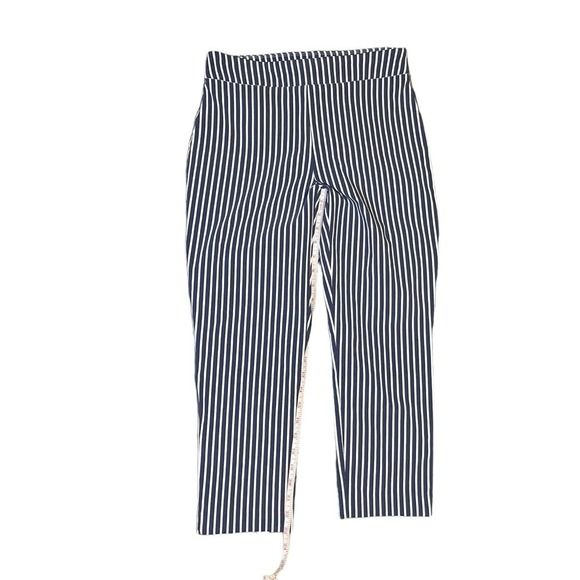 Verona Ladies Cropped Striped Blue Pants, 29 Waist, 23 Inseam, Pre-Owned - Picture 1 of 5